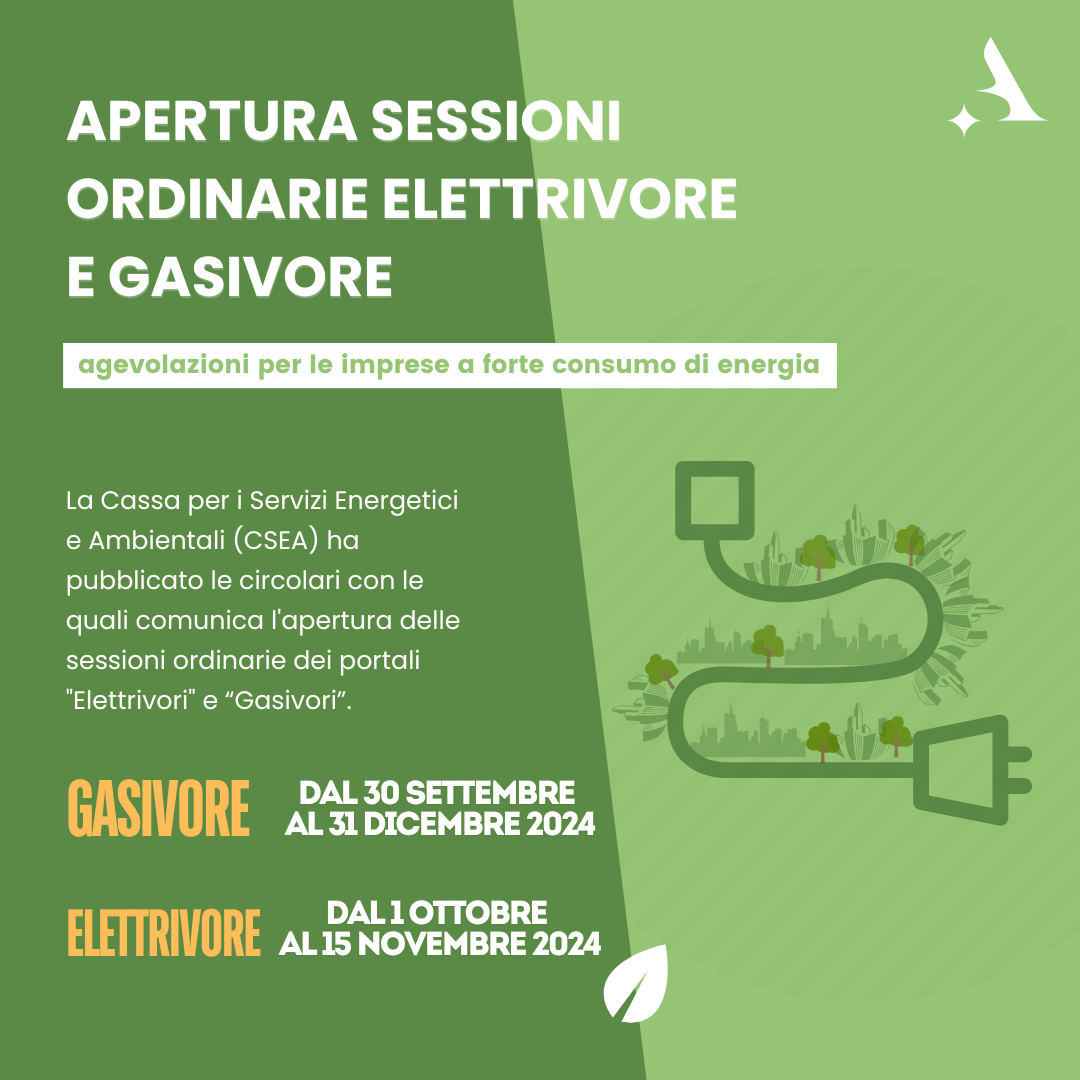 Aperte le sessioni per agevolazioni imprese elettrivore e gasivore