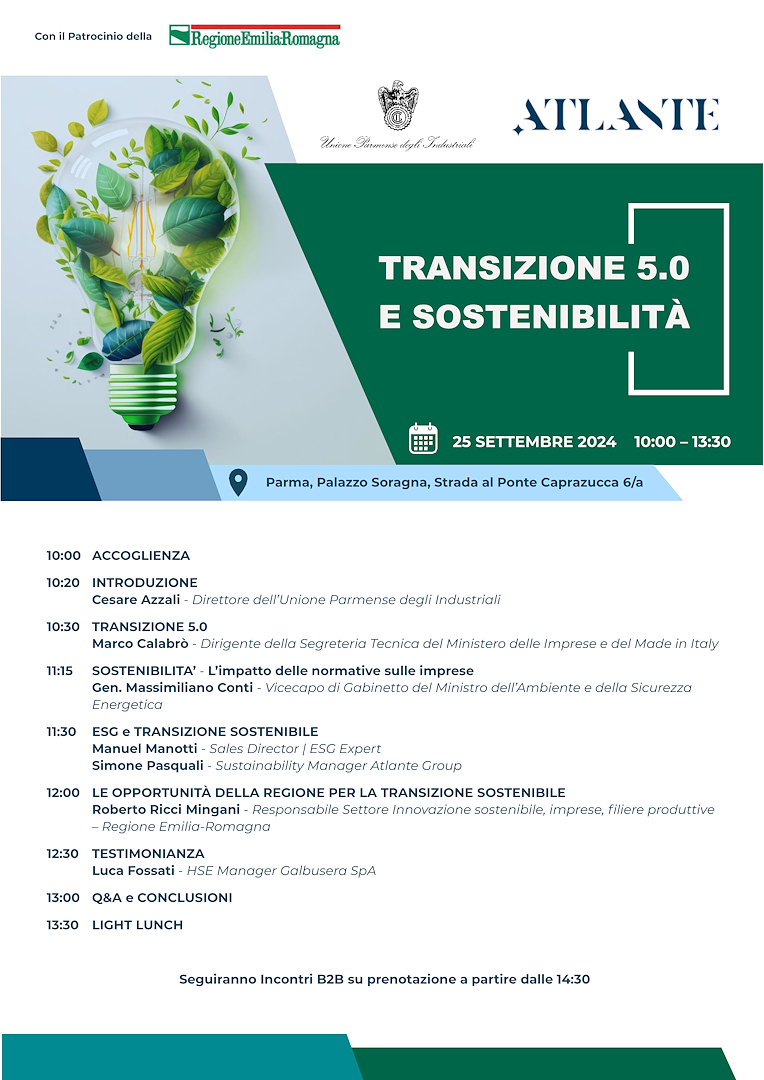 EVENTO "Transizione 5.0 e Sostenibilità"